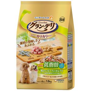 ユニ・チャーム ペット グラン・デリ カリカリ仕立て 成犬用 低脂肪 味わいビーフ入りセレクト 〜脂肪分約25％カット〜 1.6kg 1ケース4個セット