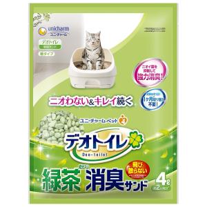 ユニ・チャーム ペット デオトイレ 緑茶成分入り・消臭サンド 4L 1ケース8個セット｜ikoapetfood