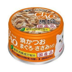96缶 いなば CIAO チャオ 缶 猫 焼きかつお まぐろ・ささみ入り いなばペットフード いなば チャオ缶 焼かつお まぐろ・ささみ入り 85g