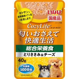 いなば 犬用 Cozy Lifeパウチ 総合栄養食 とりささみ＆チーズ 40g DRP-106（処分品）｜ikoapetfood
