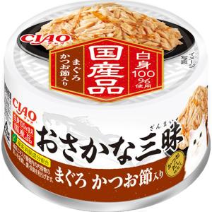 いなば チャオ おさかな三昧缶 まぐろ かつお節入り 60g CC-78 1ケース48個セット｜ikoapetfood