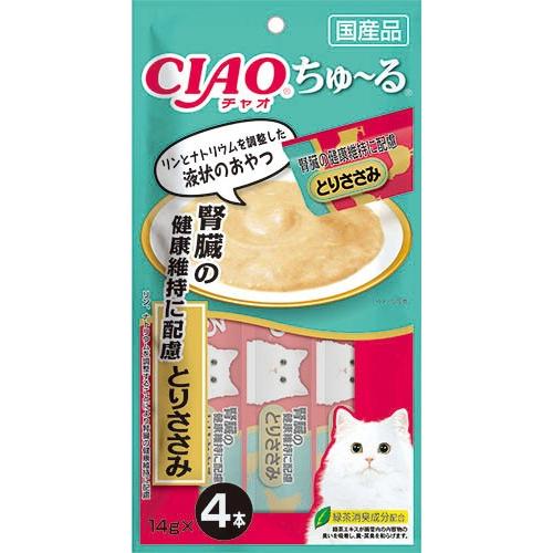 いなば チャオ ちゅ〜る 腎臓の健康維持に配慮 とりささみ 14g×4本 SC-175  1ケース4...