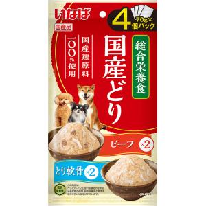 いなば 犬用 国産鶏パウチ 4個パック 総合栄養...の商品画像