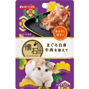 ペットライン 懐石レトルト まぐろ白身 牛肉を添えて 魚介だしゼリー 40g KP4｜ikoapetfood