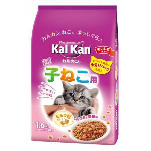 マースジャパン カルカン ドライ 12か月までの子猫用 かつおと野菜味 ミルク粒入り 1.6kg KD24 1ケース6個セット｜ikoapetfood