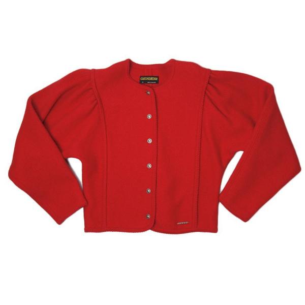 GEIGER ウールジャケット レディース Mサイズ位 チロルジャケット 赤 民族衣装 オーストリア...