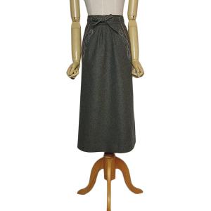 Hansi カントリー チロル スカート ウール混 レディース 約w66.5cm ヨーロッパ 古着 民族衣装｜ikokuya