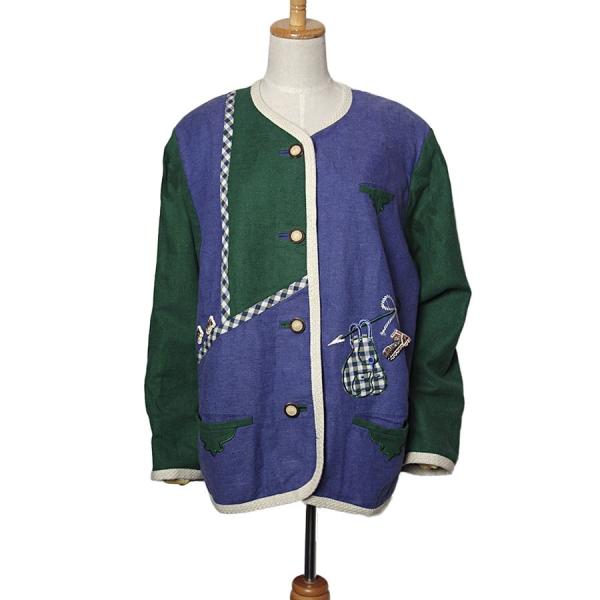 Ｍ＆Ｓ チロル ジャケット レディース 大きいサイズ XXL位 長袖 ヨーロッパ 民族衣装 古着