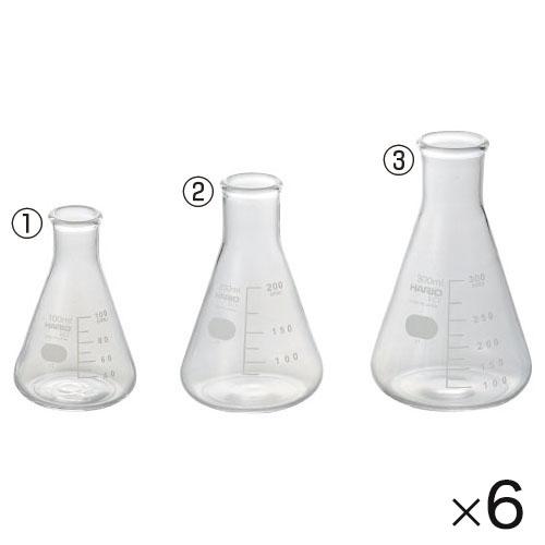 三角フラスコ（6個） （2）200ml（φ80×126mm） HARIO