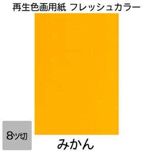 画用紙 色画用紙 フレッシュカラー 八ツ切 100枚 みかん 単色 まとめ買い 八つ切り 大王製紙