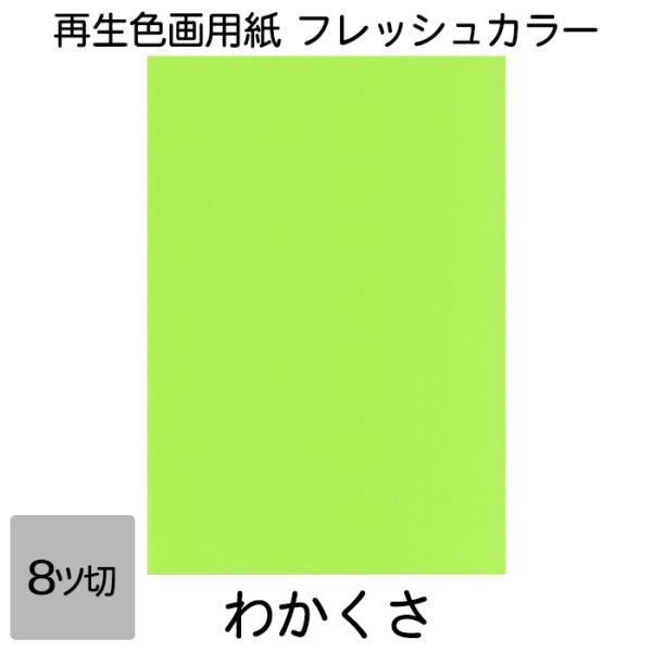 画用紙 色画用紙 フレッシュカラー 八ツ切 100枚 わかくさ 単色 まとめ買い 八つ切り 大王製紙