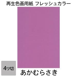 画用紙 色画用紙 フレッシュカラー 八ツ切 100枚 あかむらさき 単色