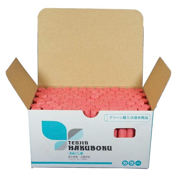 チョーク カラーチョーク 天神印きぬごしチョーク 100本 赤 日本白墨 学校 先生