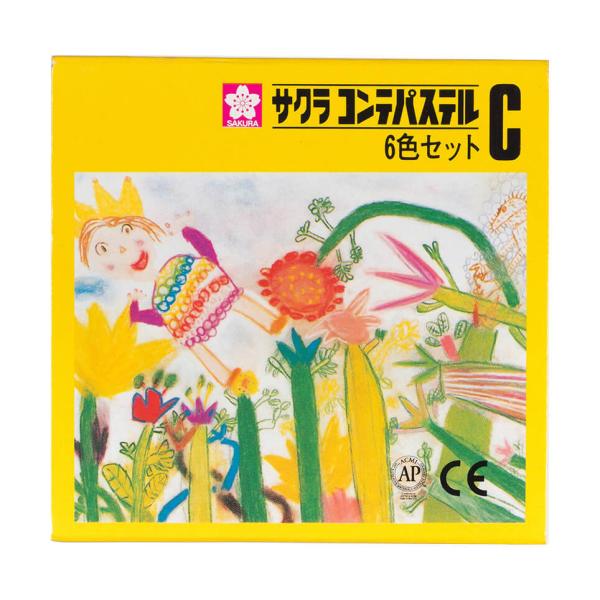 クレヨン 画材 コンテパステル 6色セットC サクラクレパス