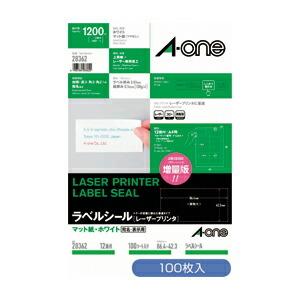 ラベルシール レーザープリンタ (100枚) 12面 28362  エーワン