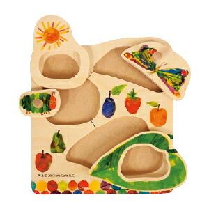 おもちゃ 知育玩具 木のおもちゃ ノブ付き木製パズル「はらぺこあおむし」