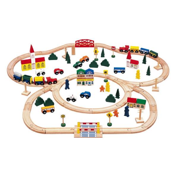 おもちゃ 電車 街と鉄道あそびデラックスセット１００Ｐ