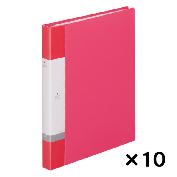ファイル 交換式クリヤーブックA4S 背幅25mm （314×260mm） 赤 レッド 10冊 LI...