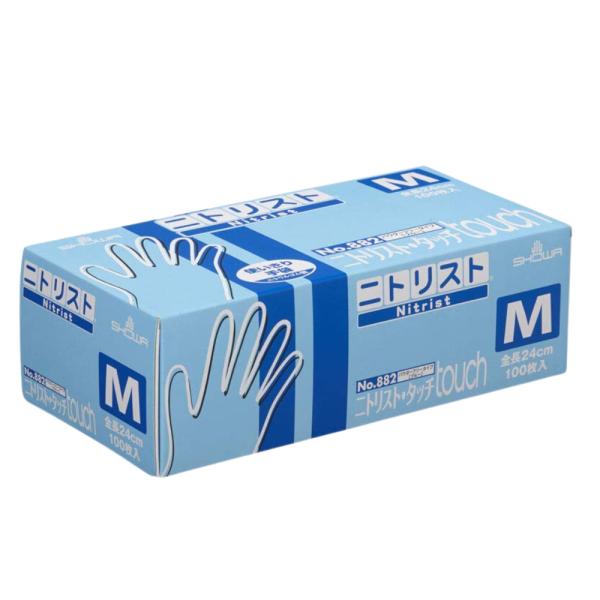 ゴム手袋 食品 使い捨て ニトリスト・タッチ（100枚） M (80/190mm) ショーワグローブ