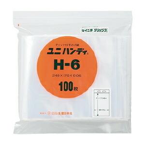 袋 透明 ラッピング ユニハンディ チャック付手提げ袋（100枚） K-6