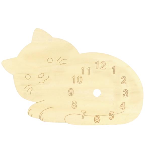 時計 工作 工作キット 木のおえかき時計板 （1）ネコ