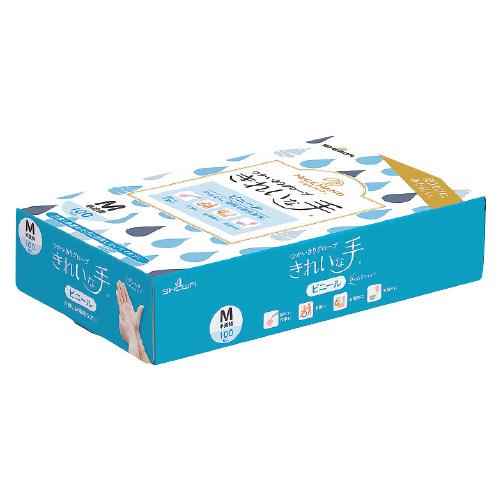 手袋 ゴム手袋 きれいな手 ビニール手袋（１００枚） M（80/190mm） ショーワグローブ