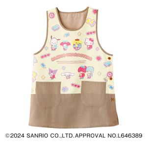 エプロン 保育士 幼稚園 先生 サンリオキャラミックスエプロン 赤(M〜L