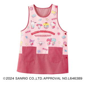 エプロン 保育士 幼稚園 先生 サンリオキャラミックスエプロン 赤(2L