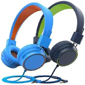 ChenFec Kids Headphones Stereo Foldable Headphones Adjustable Headband Headsets with Microphone 3.5mm for Online Learning Toddlers/Children/School/Traの商品画像