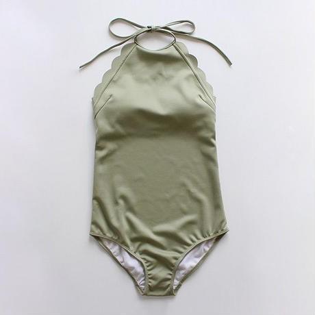 3color-scallop one-pieces swimsuit 水着 ワンピース水着  ビキニ...