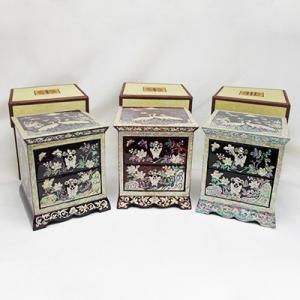 アクセサリーケース 螺鈿ラデン商品 2段引き出し 鶴模様 ジュエリーボックス プレゼント 宝石箱 宝箱