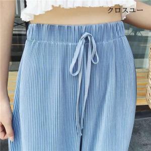 ガウチョパンツ 春 夏 秋 ロングパンツ ワイ...の詳細画像4