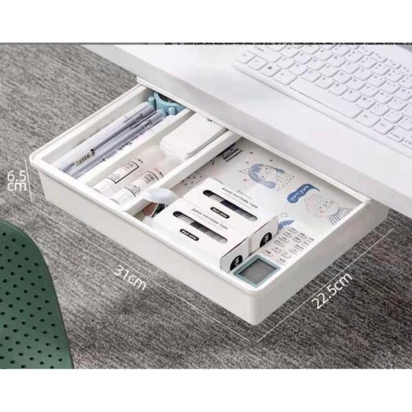 【大特価】後付け 引き出し 収納 工事不要 文具 小物 トレー 机 テーブル デスク 下 両面テープ...