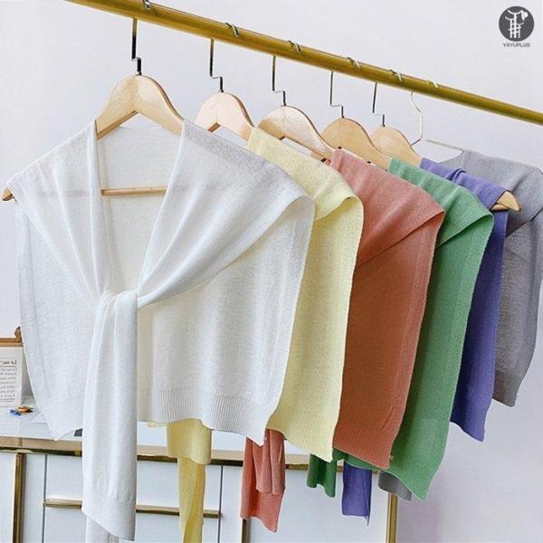 肩かけニット 夏ニット カーディガン風 全9色 肩掛け フェイクカーディガン たすき巻き 薄手 ショ...