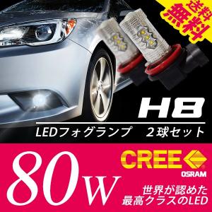 H8 LED フォグランプ / フォグライト CREE 80W ホワイト / 白 送料無料