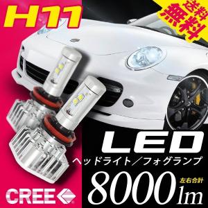 H11 LED ヘッドライト LED フォグランプ 左右合計8000lm CREE チップ搭載 6000K 送料無料