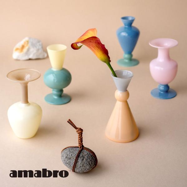 amabro MINI VASE TWO TONE ガラス 一輪挿し 花瓶 カラー