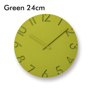レムノス CARVED COLORED グリーン 24cm 壁掛け時計｜ilmaplus