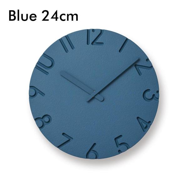 レムノス CARVED COLORED ブルー 24cm カーヴド 壁掛け時計 Lemnos