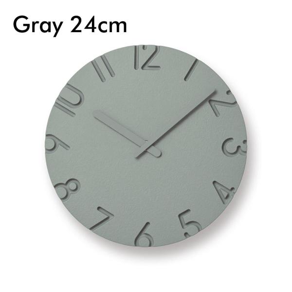 レムノス CARVED COLORED グレー 24cm カーヴド 壁掛け時計 Lemnos