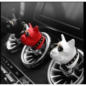 フレンチブルドッグ 雑貨 グッズ 動物 アロマストーン ディフューザー 素焼き 車用 車内 エアコン クーラー 犬 犬好き 石こう 黒 アロマ 商品は1個です