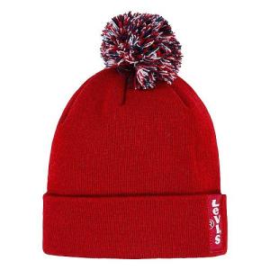 Levi's(R) Kids リーバイス 男の子用 ファッション雑貨 小物 帽子 ビーニー ニット帽 Pom Beanie (Big Kids) - Chili Pepper｜ilovela