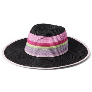 Badgley Mischka バッジリーミシュカ レディース 女性用 ファッション雑貨 小物 帽子 Straw Fedora Hat with Contrast Tape Combo - Pink Combo｜ilovela