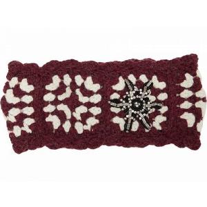 Badgley Mischka バッジリーミシュカ レディース 女性用 ファッション雑貨 小物 帽子 ヘッドバンド Beaded Crochet Headband - Burgundy｜ilovela