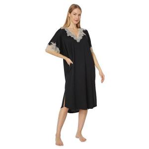 Natori ネイトリ レディース 女性用 ファッション パジャマ 寝巻き ナイトガウン Luxe Shangri La Caftan - Black｜ilovela