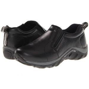 Merrell Kids メレル 男の子用 キッズシューズ 子供靴 ローファー Jungle Moc Leather (Toddler/Little Kid/Big Kid) - Black｜ilovela