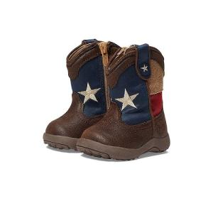 Roper Kids ローパー キッズ 子供用 キッズシューズ 子供靴 ブーツ ウエスタンブーツ Cowbabies Lone Star (Infant/Toddler) - Brown｜ilovela