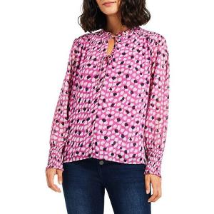 NIC+ZOE ニックアンドゾー レディース 女性用 ファッション ボタンシャツ Vivid Dot Top - Pink Multi｜ilovela