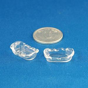 デコ素材 : ミニチュア ガラスウェア 【アイスクリームプレート】