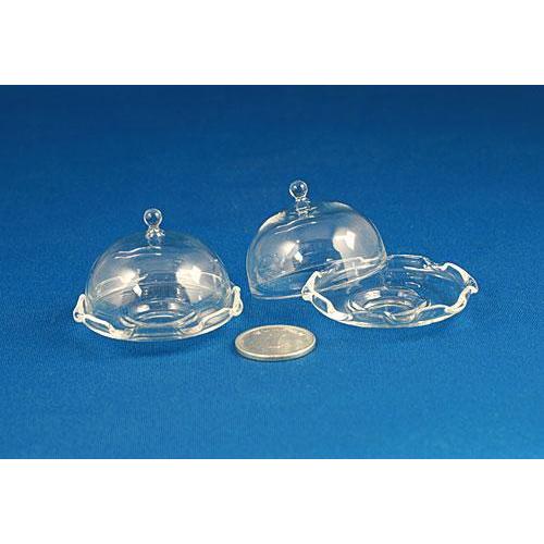 デコ素材 : ミニチュア ガラスウェア 【ケーキドーム B】